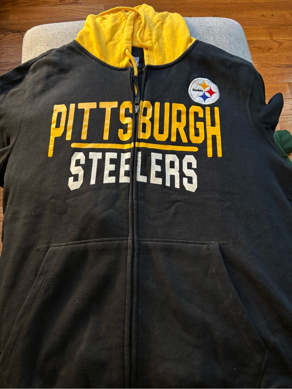 NFL Pittsburgh Steelers Black and Gold Full-Zip Hoodie